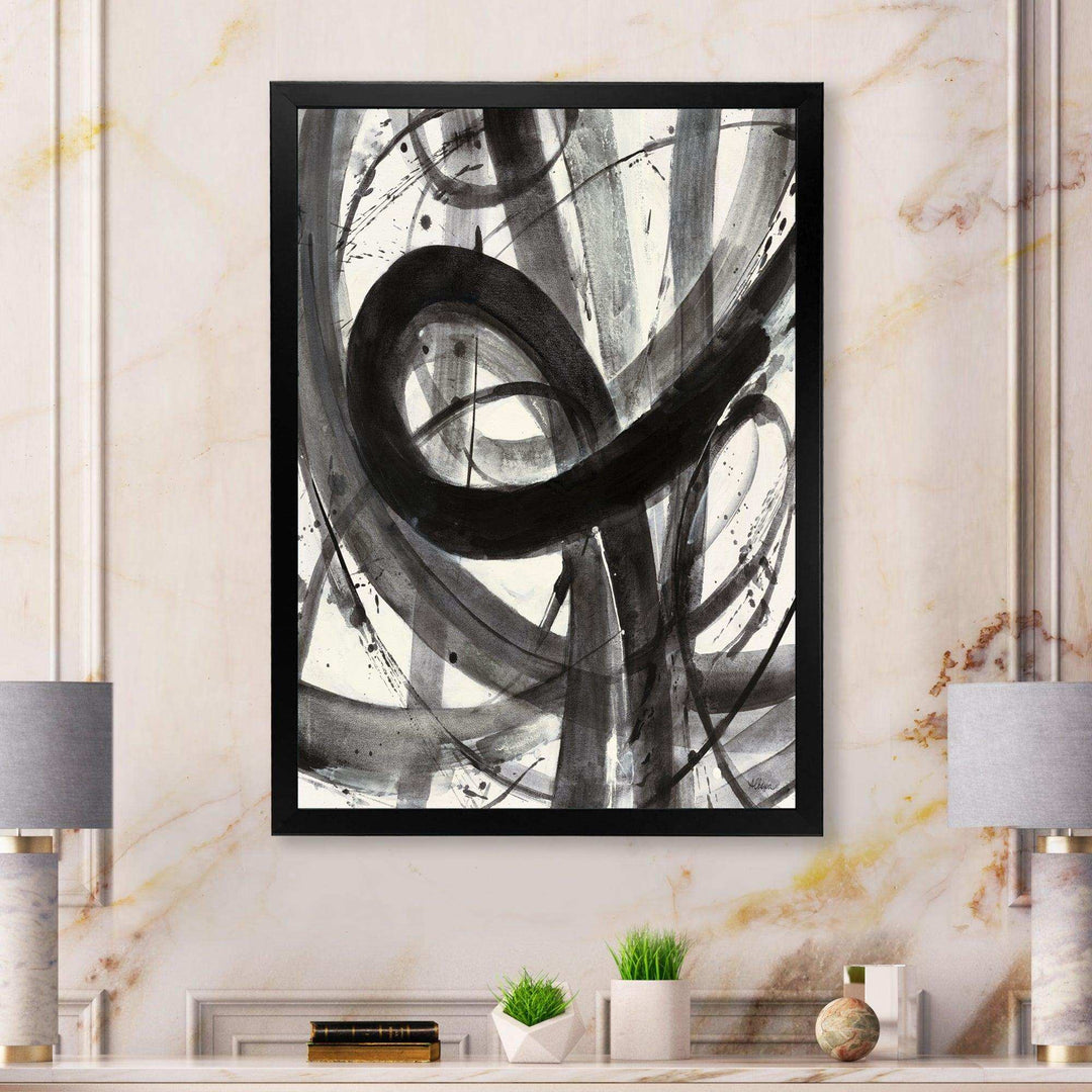 Black and White Minimalistic Painting - Modern Canvas Wall Art