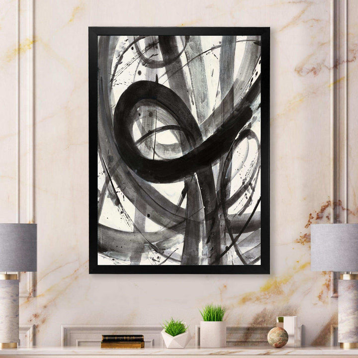 Black and White Minimalistic Painting - Modern Canvas Wall Art