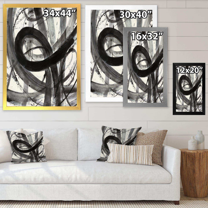Black and White Minimalistic Painting - Modern Canvas Wall Art