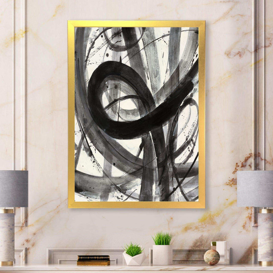 Black and White Minimalistic Painting - Modern Canvas Wall Art