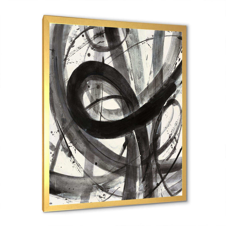 Black and White Minimalistic Painting - Modern Canvas Wall Art