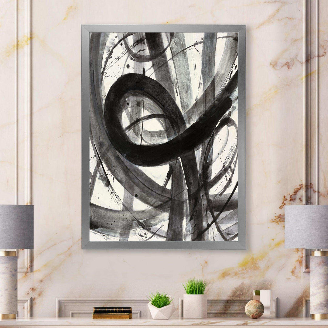Black and White Minimalistic Painting - Modern Canvas Wall Art