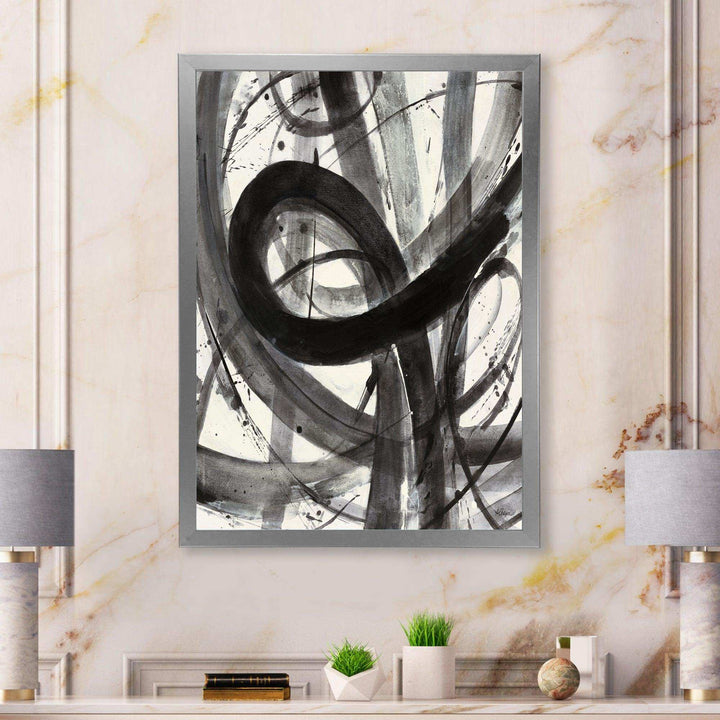 Black and White Minimalistic Painting - Modern Canvas Wall Art