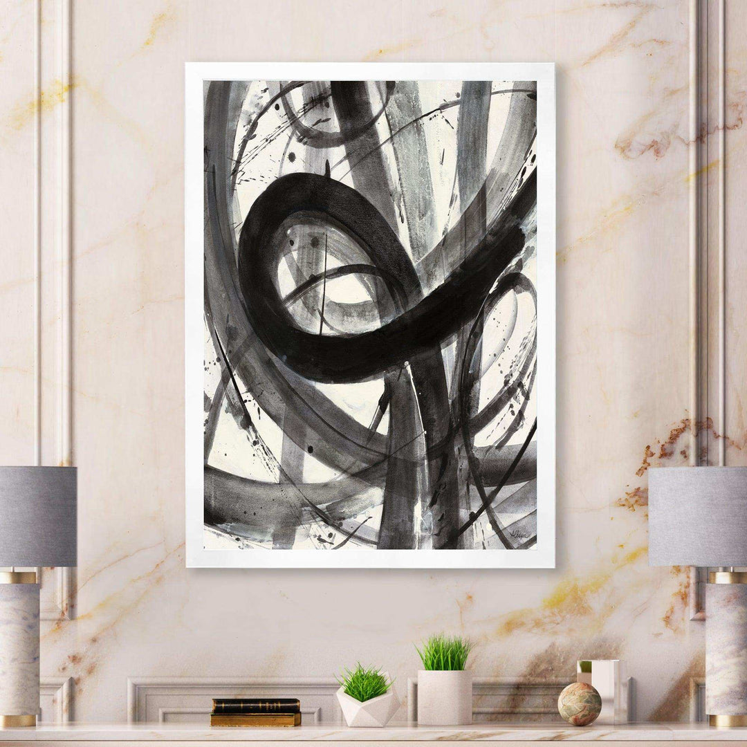 Black and White Minimalistic Painting - Modern Canvas Wall Art