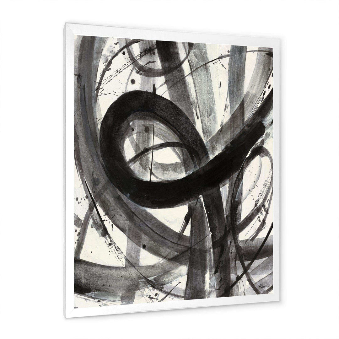 Black and White Minimalistic Painting - Modern Canvas Wall Art