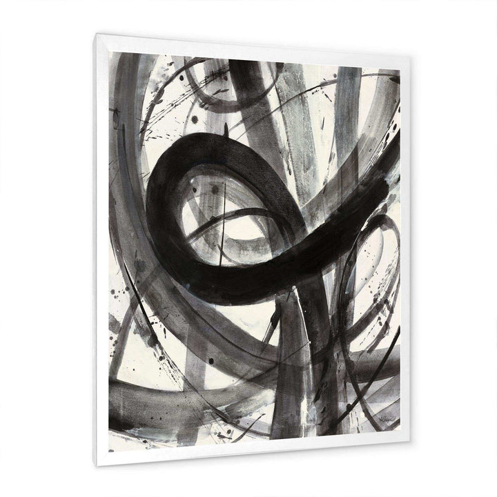 Black and White Minimalistic Painting - Modern Canvas Wall Art