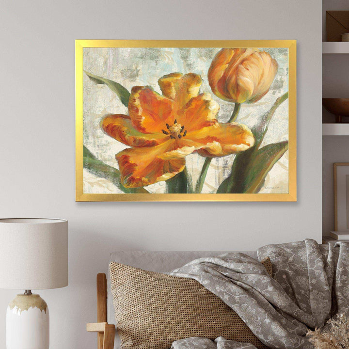 Parrot Tulips I on Ivory