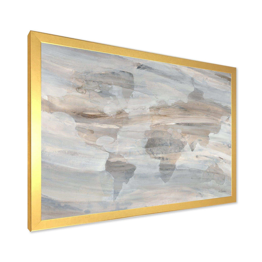 Misty World Map - Traditional Canvas Wall Art