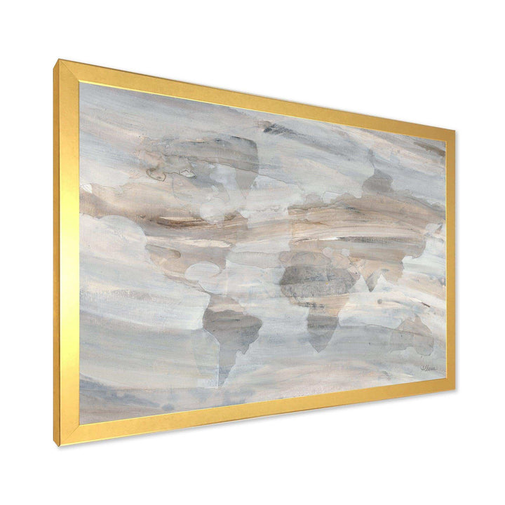 Misty World Map - Traditional Canvas Wall Art