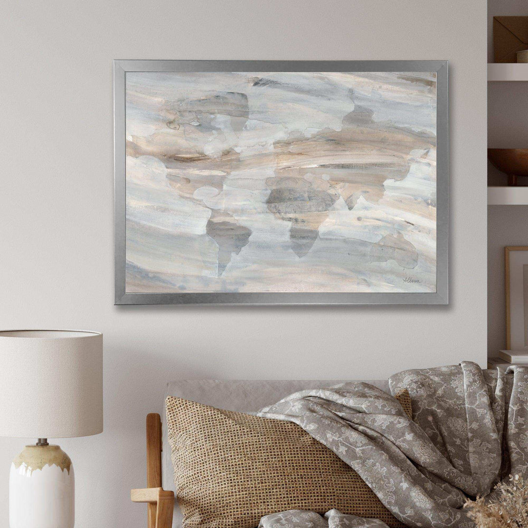 Misty World Map - Traditional Canvas Wall Art