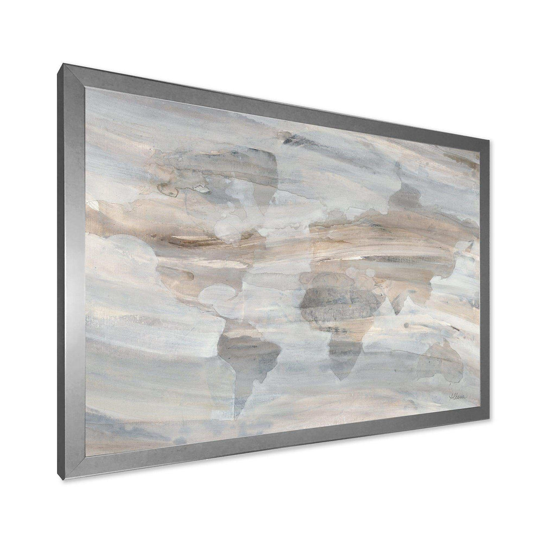 Misty World Map - Traditional Canvas Wall Art