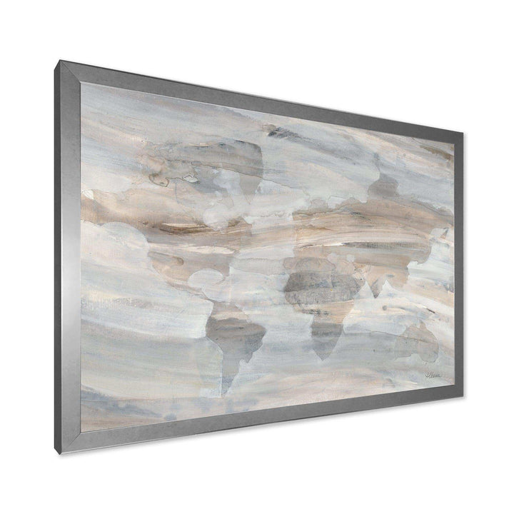 Misty World Map - Traditional Canvas Wall Art