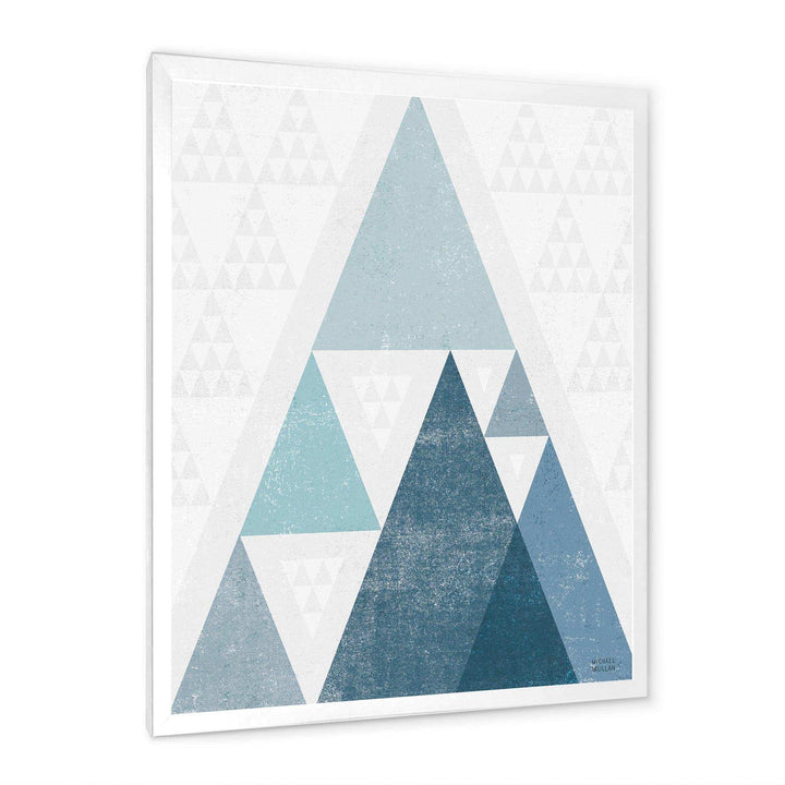 minimal Triangles III Blue - Mid-Century Modern Living Room Wall Decor