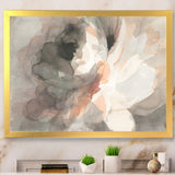 Abstract Peony Grey Framed Print Vibrant Gold - 1.5" Width