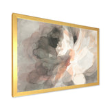 Abstract Peony Grey Framed Print Vibrant Gold - 1.5" Width