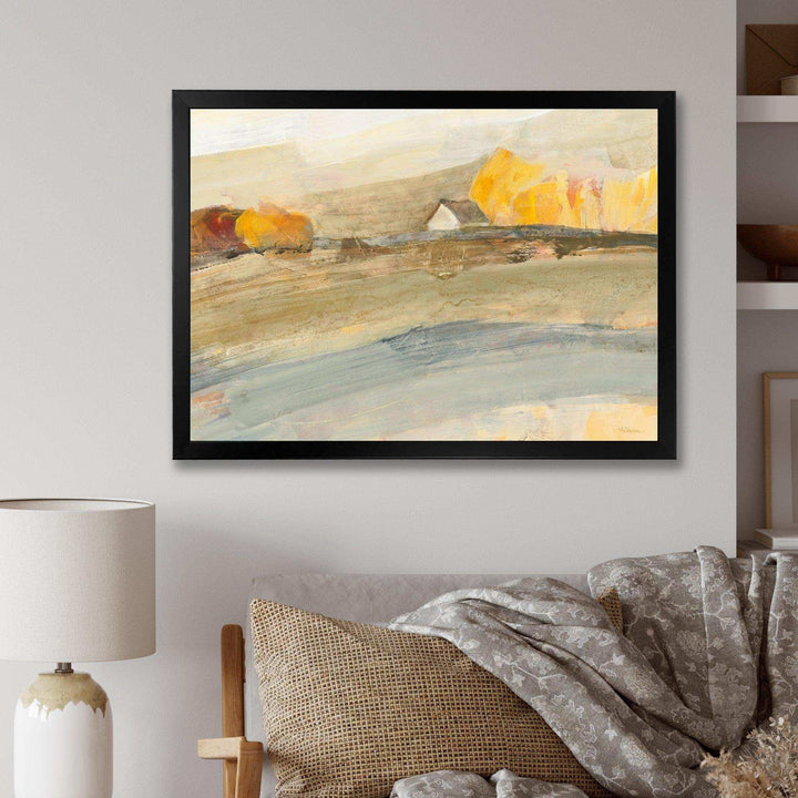 Orange Brown Farm House - Farmhouse Bedroom Wall Art