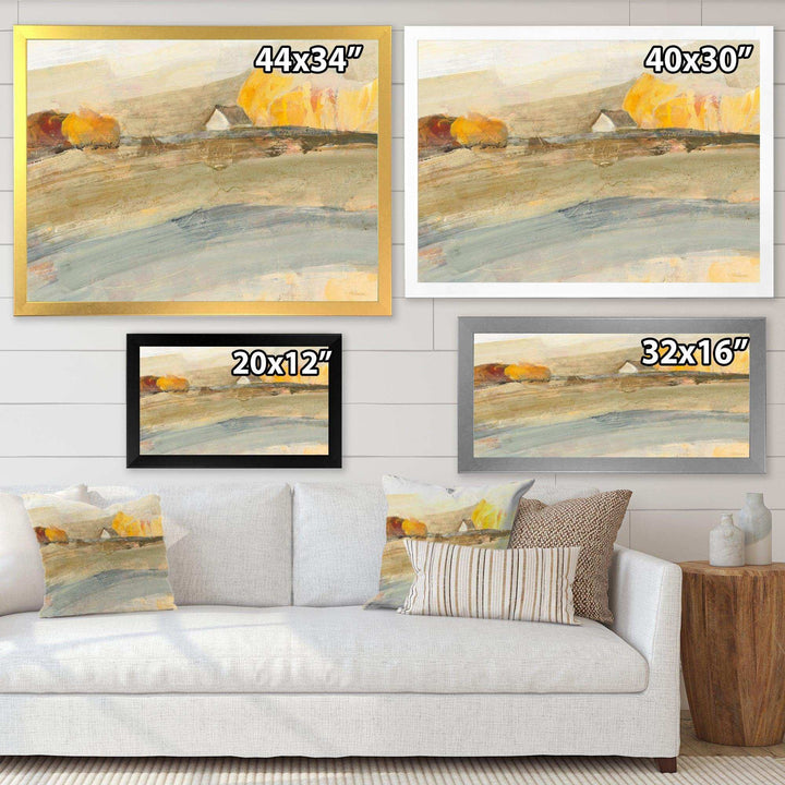 Orange Brown Farm House - Farmhouse Bedroom Wall Art