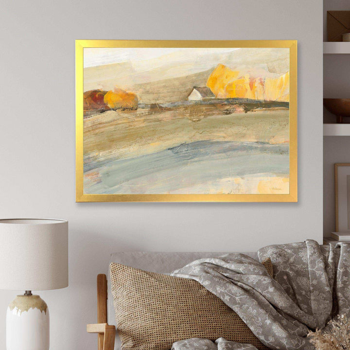 Orange Brown Farm House - Farmhouse Bedroom Wall Art