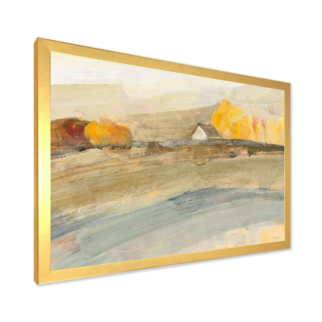 Orange Brown Farm House - Farmhouse Bedroom Wall Art
