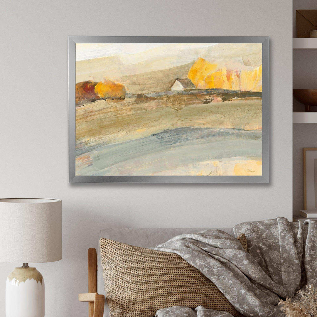 Orange Brown Farm House - Farmhouse Bedroom Wall Art