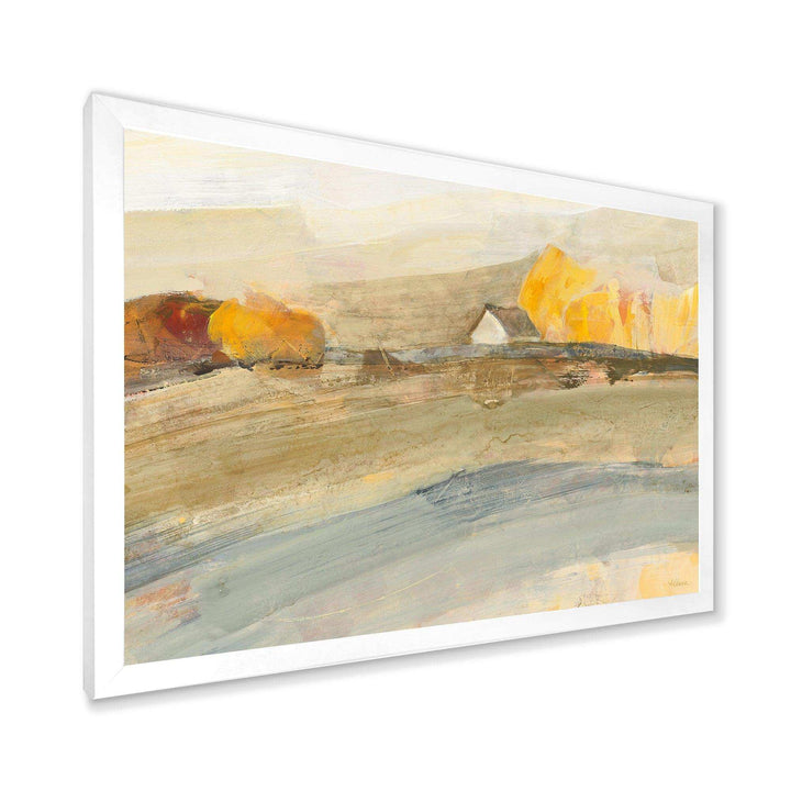 Orange Brown Farm House - Farmhouse Bedroom Wall Art