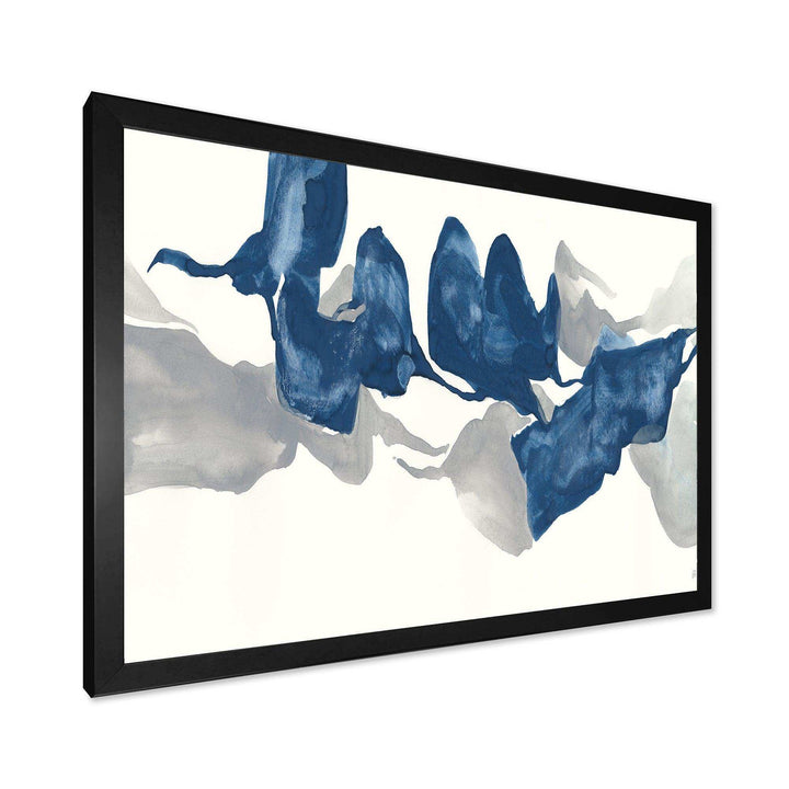 Gouache Sapphire on Gray - Modern Living Room Wall Decor