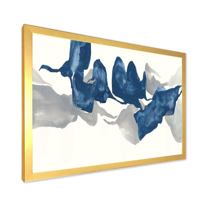 Gouache Sapphire on Gray - Modern Living Room Wall Decor