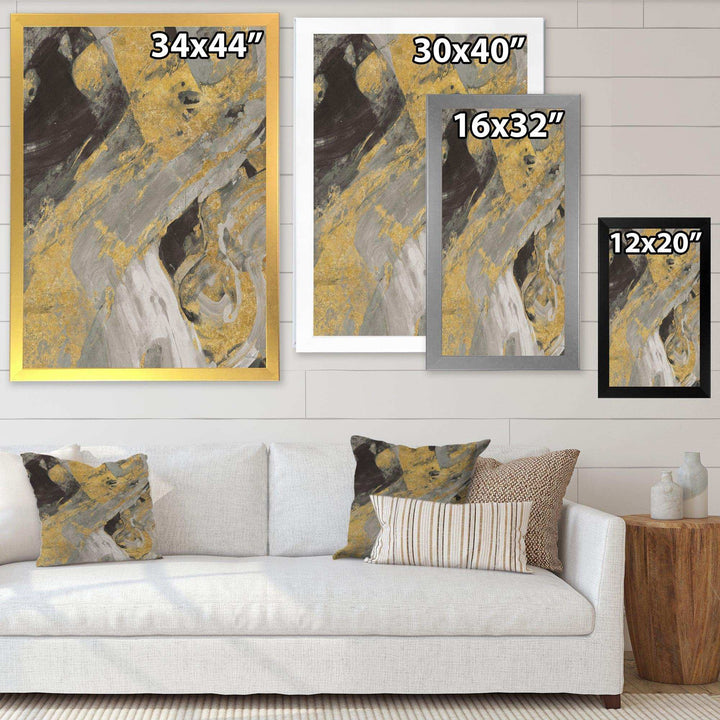Marble Gold and Black - Modern Wall Art Prints