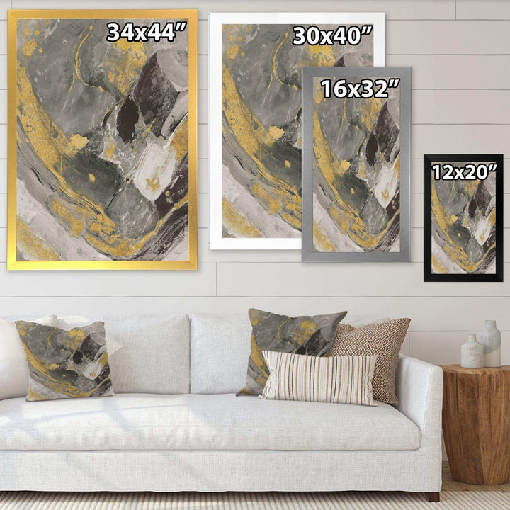 Marble Gold and Black II - Modern Living Room Wall Decor