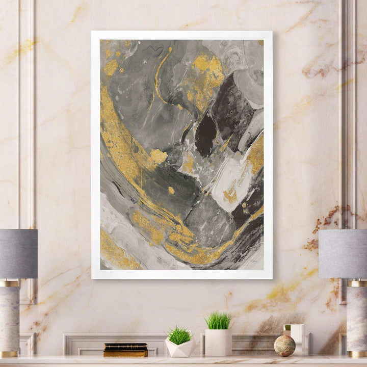 Marble Gold and Black II - Modern Living Room Wall Decor