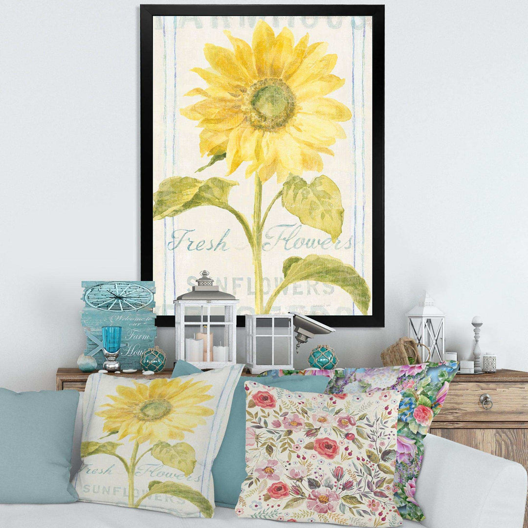 Floursack Florals II - Farmhouse Bedroom Wall Art