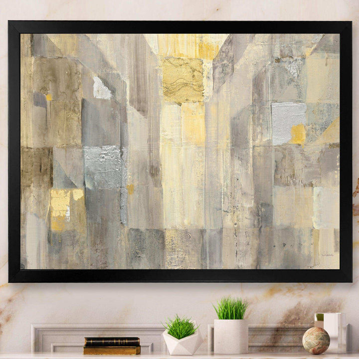 Gold Square Watercolor - Modern Bedroom Wall Art