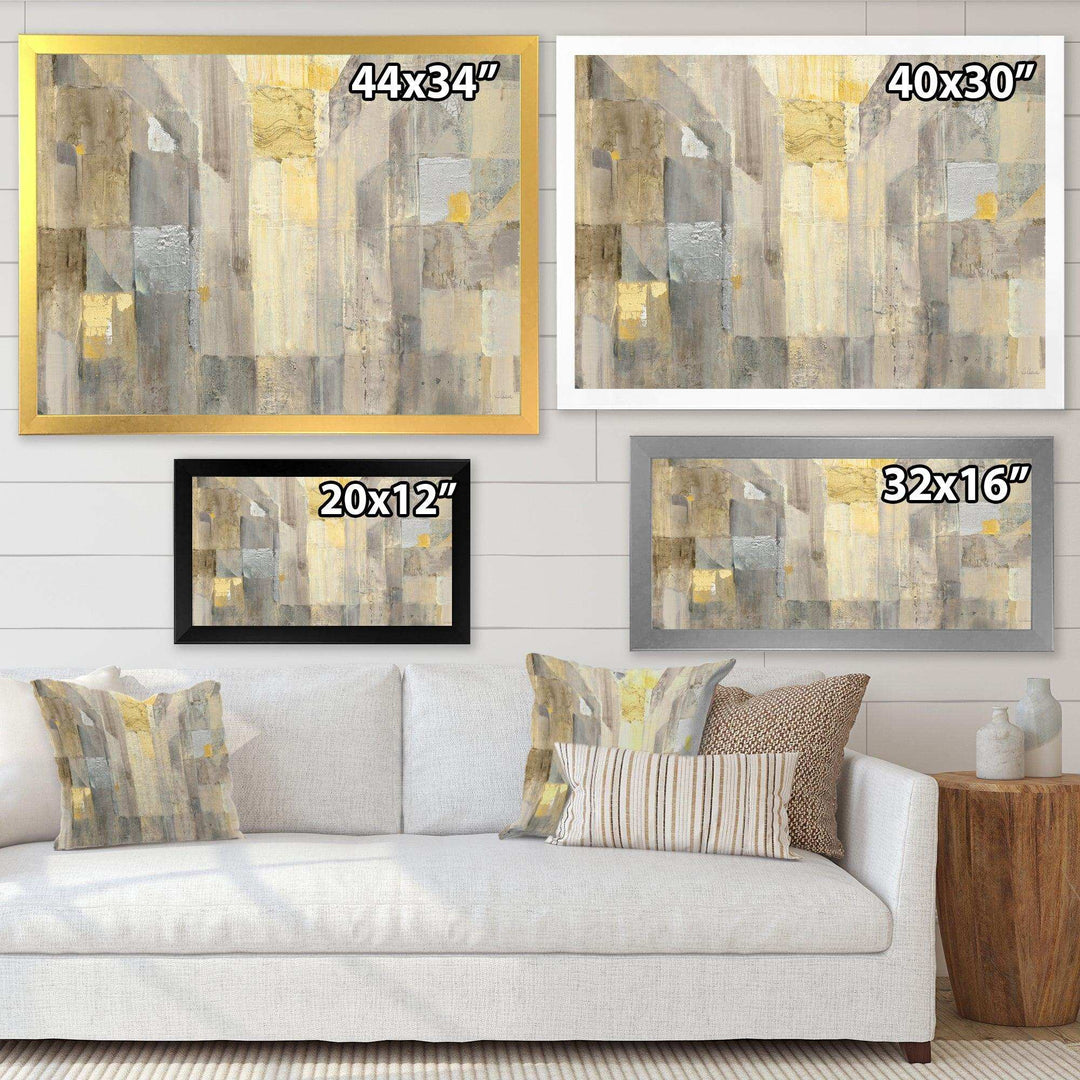 Gold Square Watercolor - Modern Bedroom Wall Art