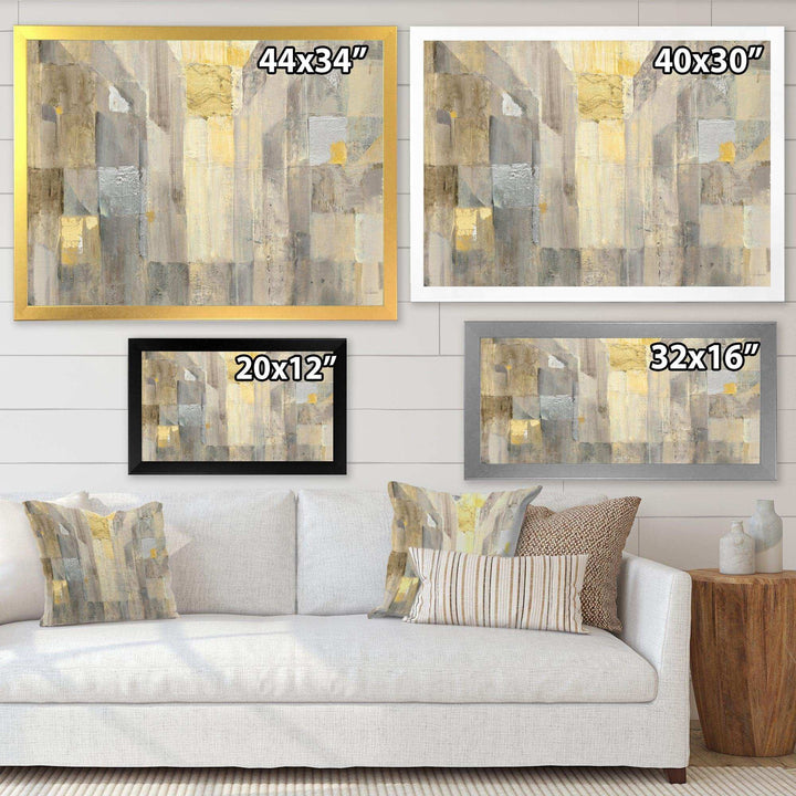 Gold Square Watercolor - Modern Bedroom Wall Art