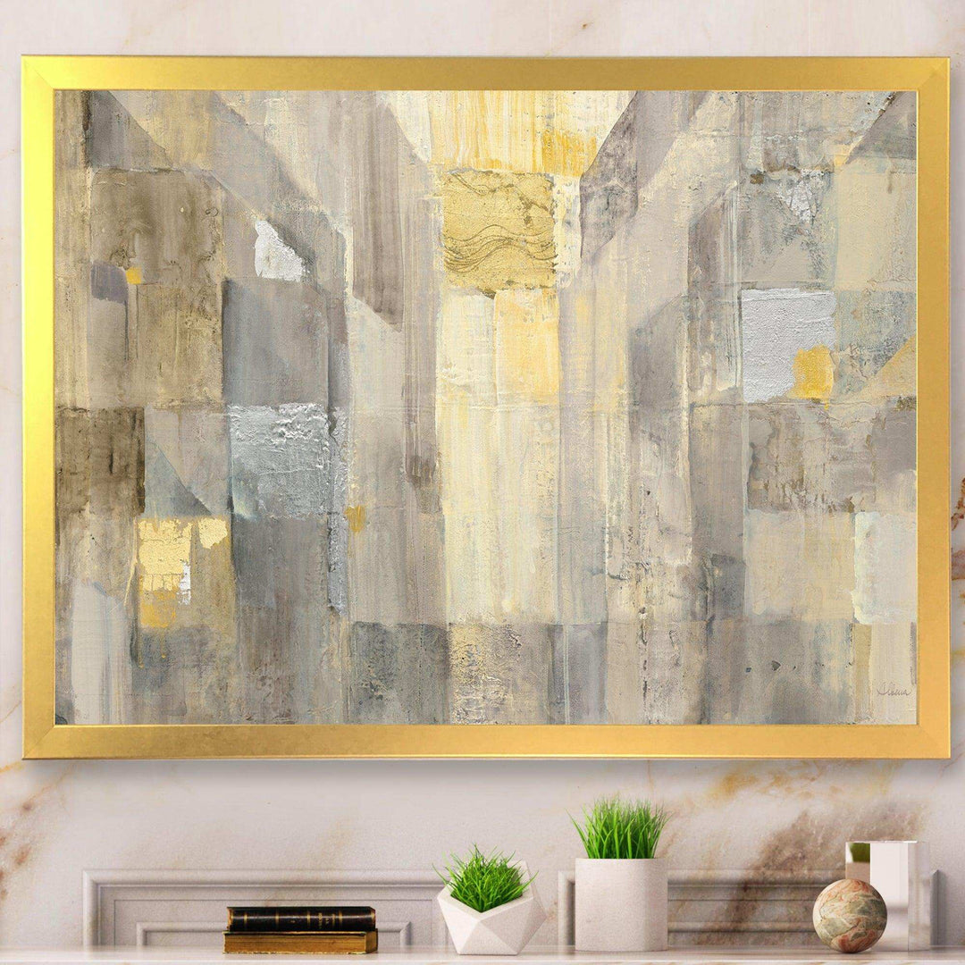 Gold Square Watercolor - Modern Bedroom Wall Art
