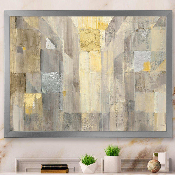 Gold Square Watercolor - Modern Bedroom Wall Art
