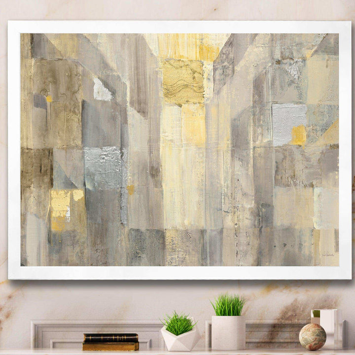 Gold Square Watercolor - Modern Bedroom Wall Art