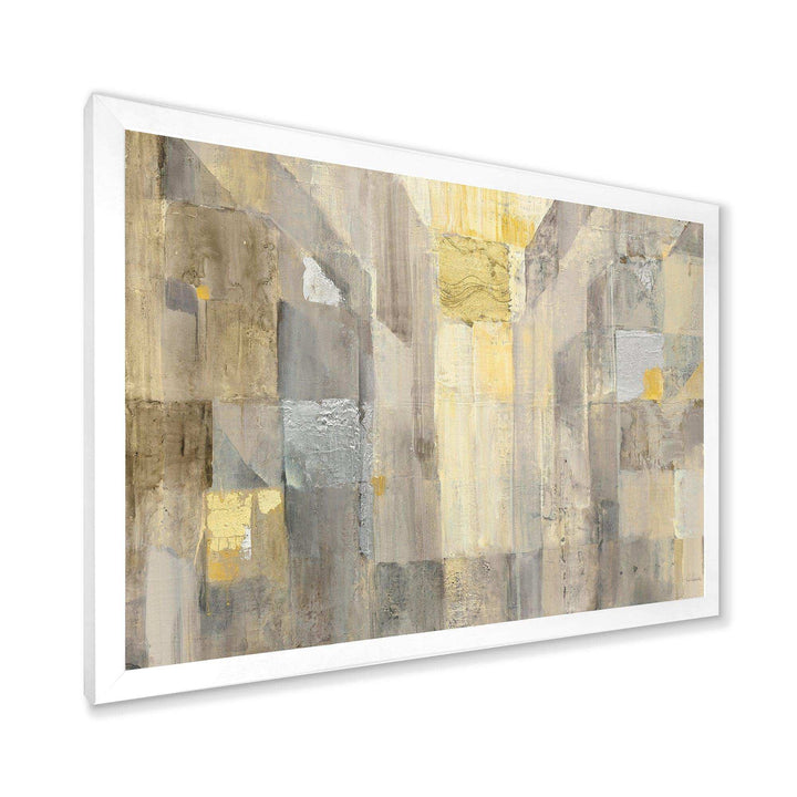 Gold Square Watercolor - Modern Bedroom Wall Art