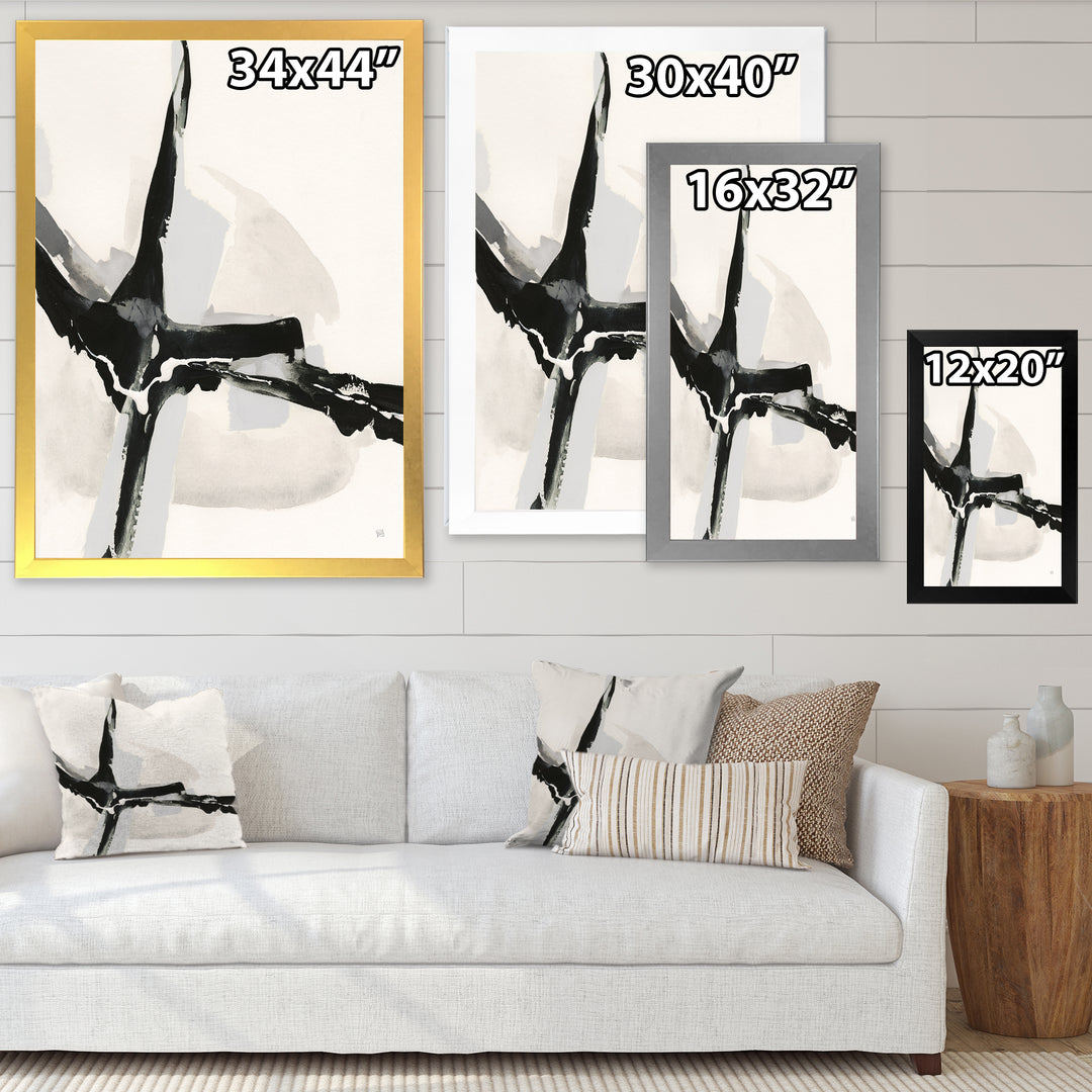 Abstract Neutral I Framed Print Matte White - 1.5" Width