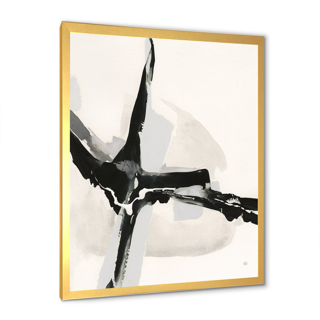 Abstract Neutral I Framed Print Vibrant Gold - 1.5" Width
