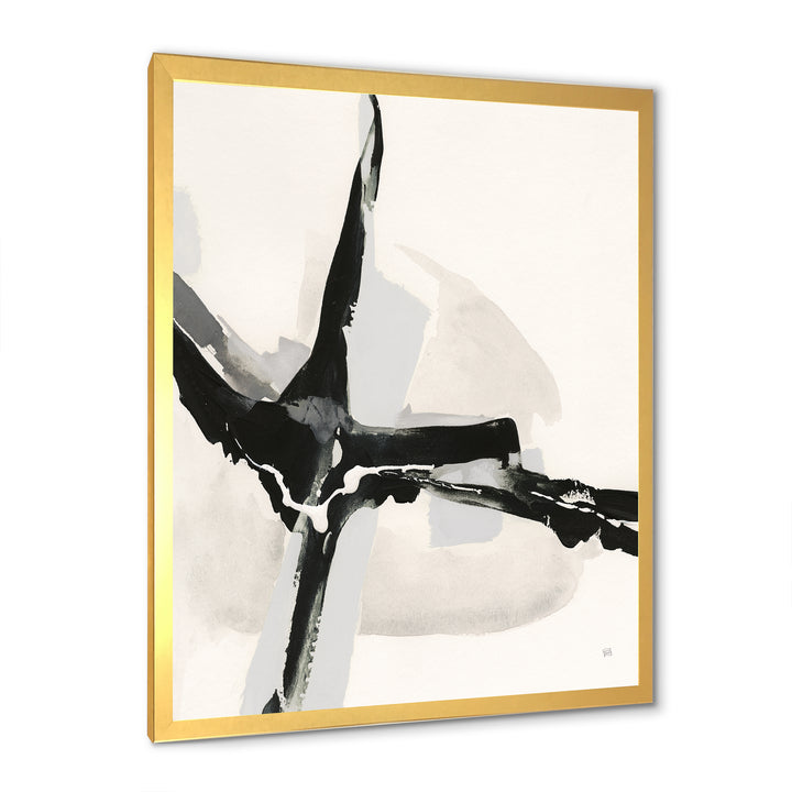 Abstract Neutral I Framed Print Vibrant Gold - 1.5" Width