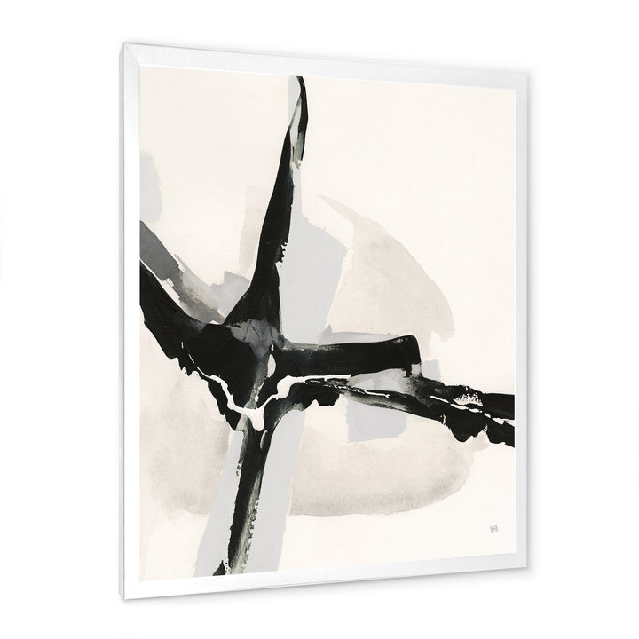 Abstract Neutral I Framed Print Matte White - 1.5" Width