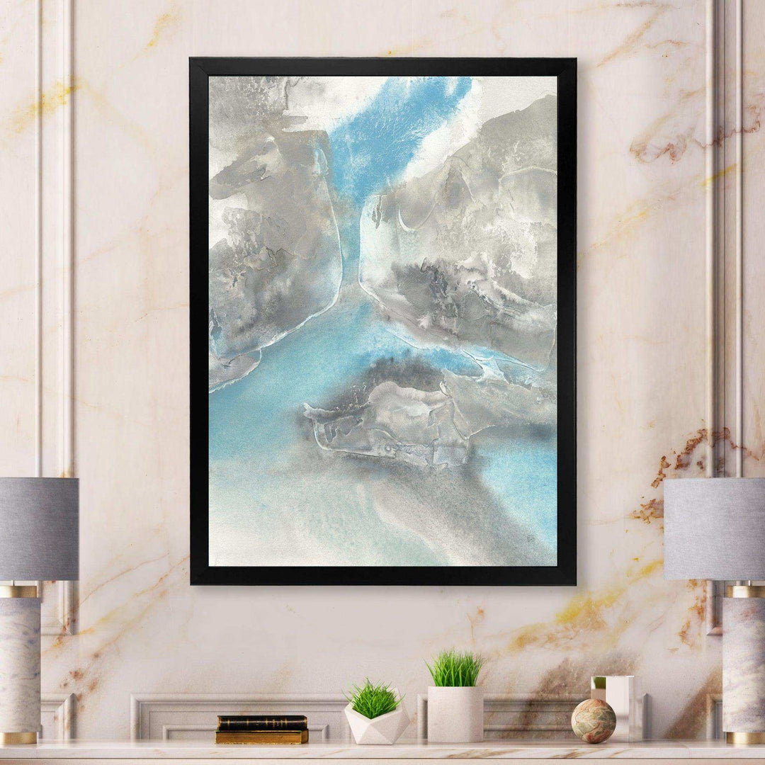 Watercolor Minimal Blue Tones II - Mid-Century Modern Living Room Wall Decor