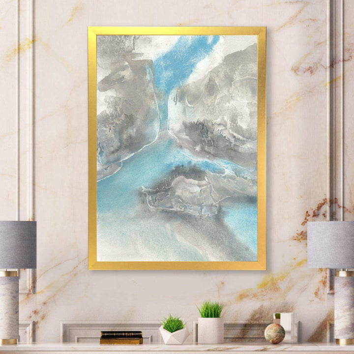 Watercolor Minimal Blue Tones II - Mid-Century Modern Living Room Wall Decor
