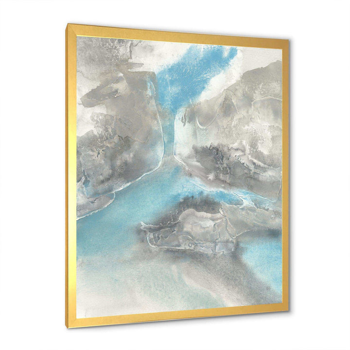 Watercolor Minimal Blue Tones II - Mid-Century Modern Living Room Wall Decor