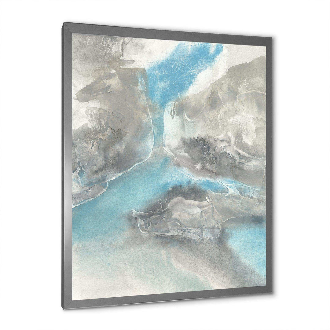 Watercolor Minimal Blue Tones II - Mid-Century Modern Living Room Wall Decor