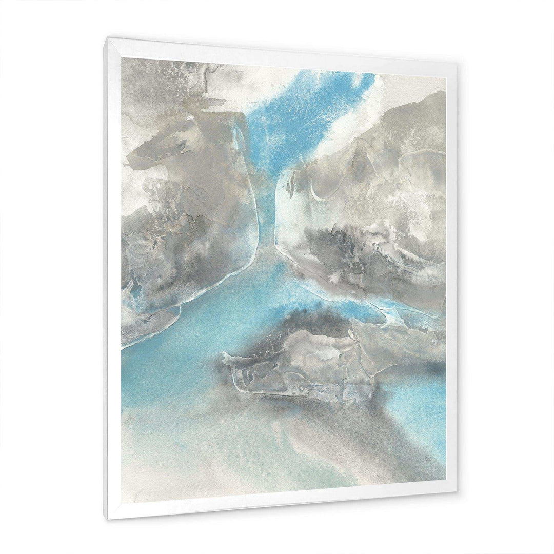 Watercolor Minimal Blue Tones II - Mid-Century Modern Living Room Wall Decor