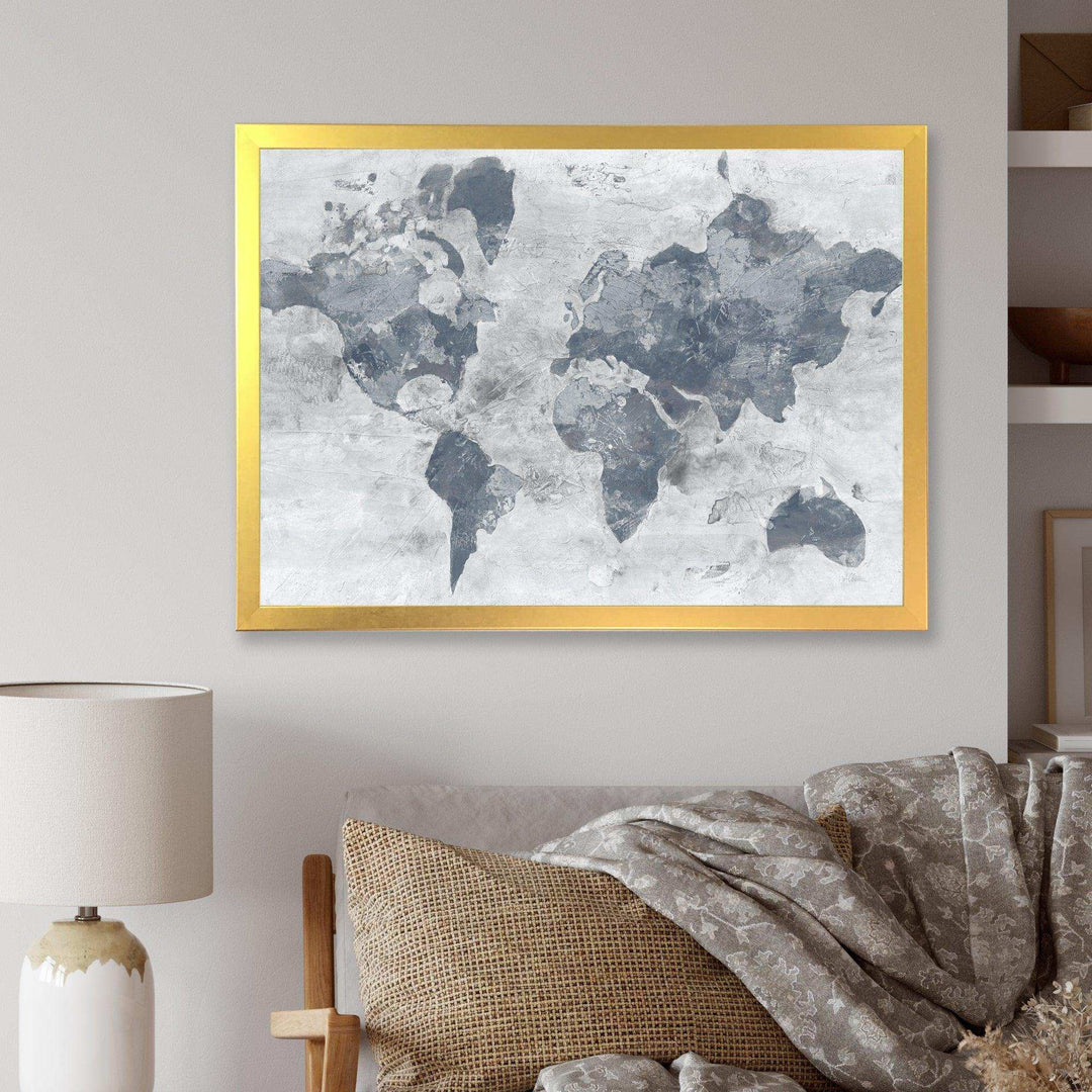 Golden Grey World Neutral - Traditional Wall Art Prints