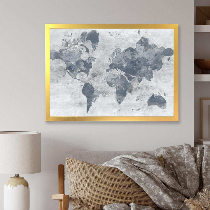Golden Grey World Neutral - Traditional Wall Art Prints