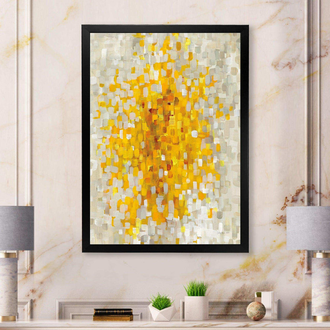 Glam Yellow Explosion Blocks - Modern Living Room Wall Decor